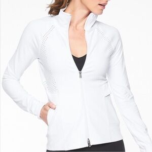Athleta Chakra Jacket White Athletic Define Breathable UPF 50+